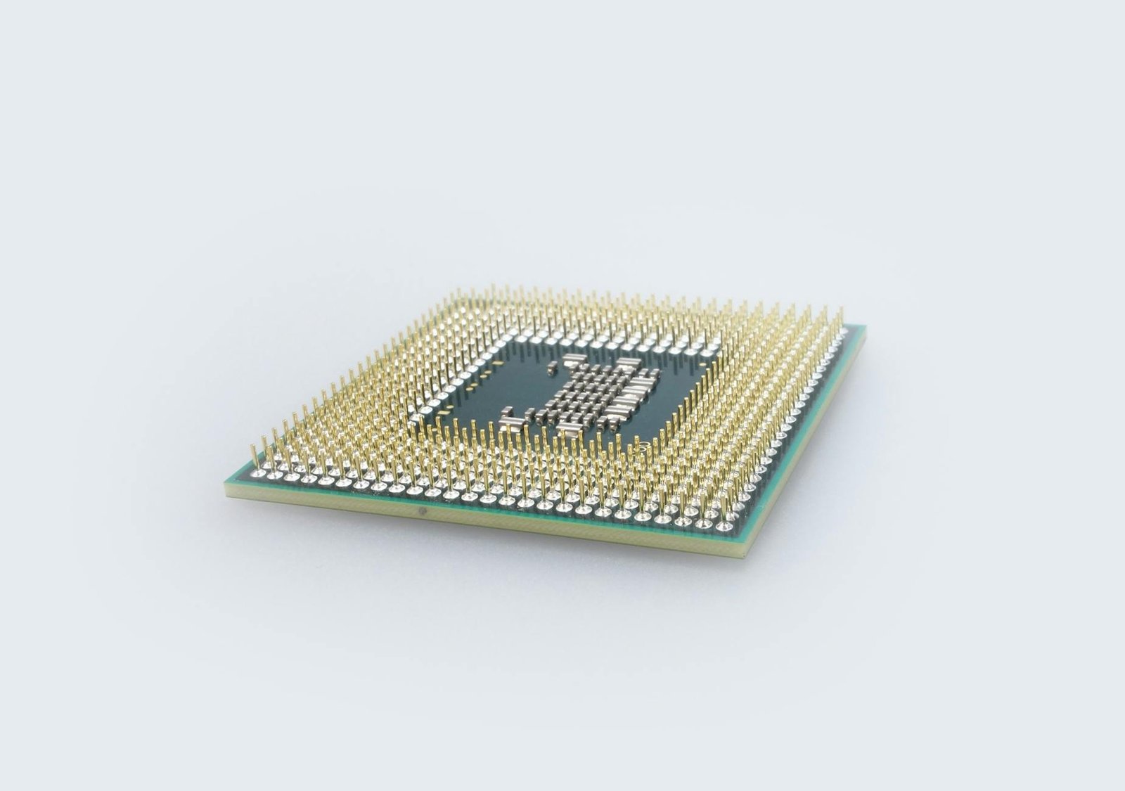 Detailed view of a computer processor. Ideal for technology themes.