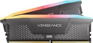 Vengeance RGB RS DDR5 RAM 64GB (2x32GB) 6000MHz CL40-50-50-96 1.35V AMD EXPO Intel XMP Computer Desktop Memory – Gray (CMG64GX5M2D6000Z40)